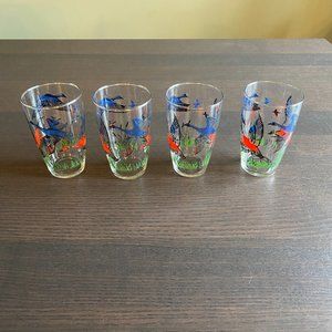 Vintage Libbey 10oz Flying Geese Glasses - RARE - Set of 4